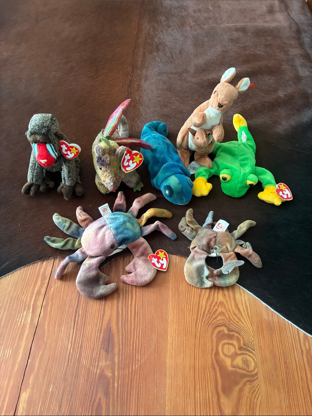 Ty Multicolor Plush Animal & Sea Creature Beanie Buddies Set